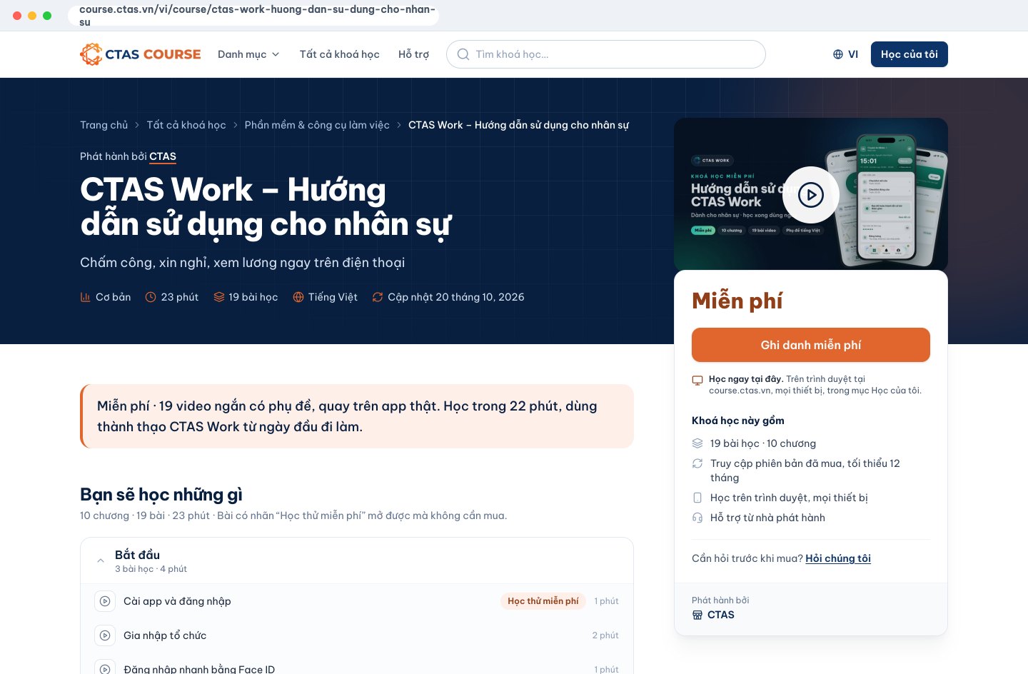 Biết rõ mình sẽ học gì trước khi ghi danh
