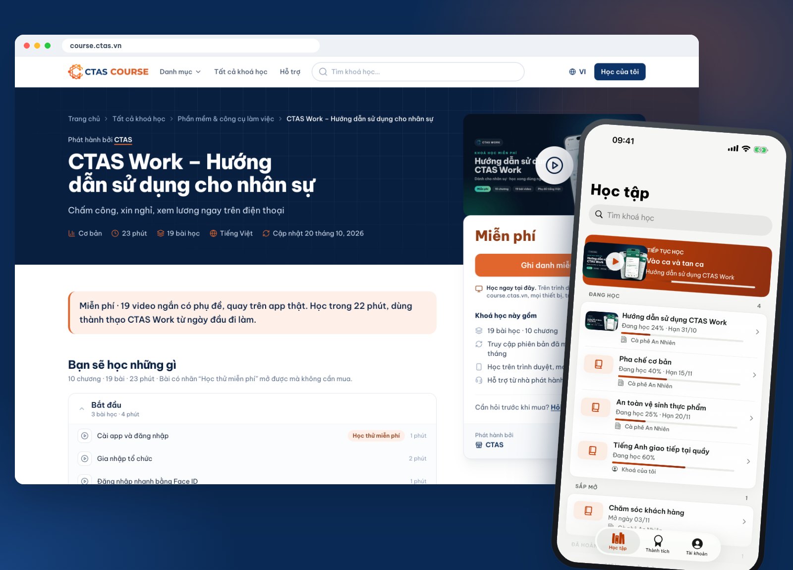 Học đúng kỹ năng nơi làm việc cần — ngay trên điện thoại